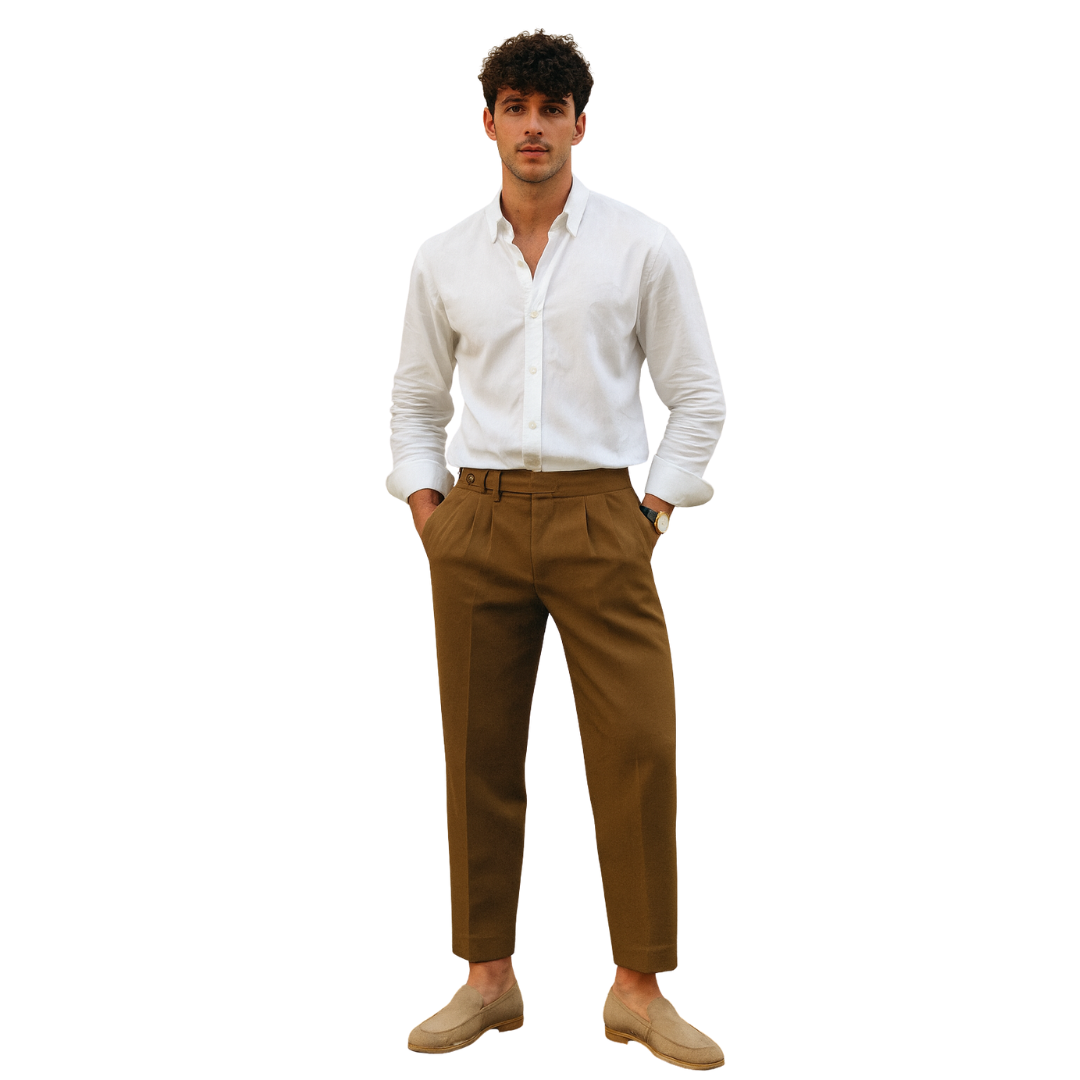 Tailored Mid-High Waist Trouser