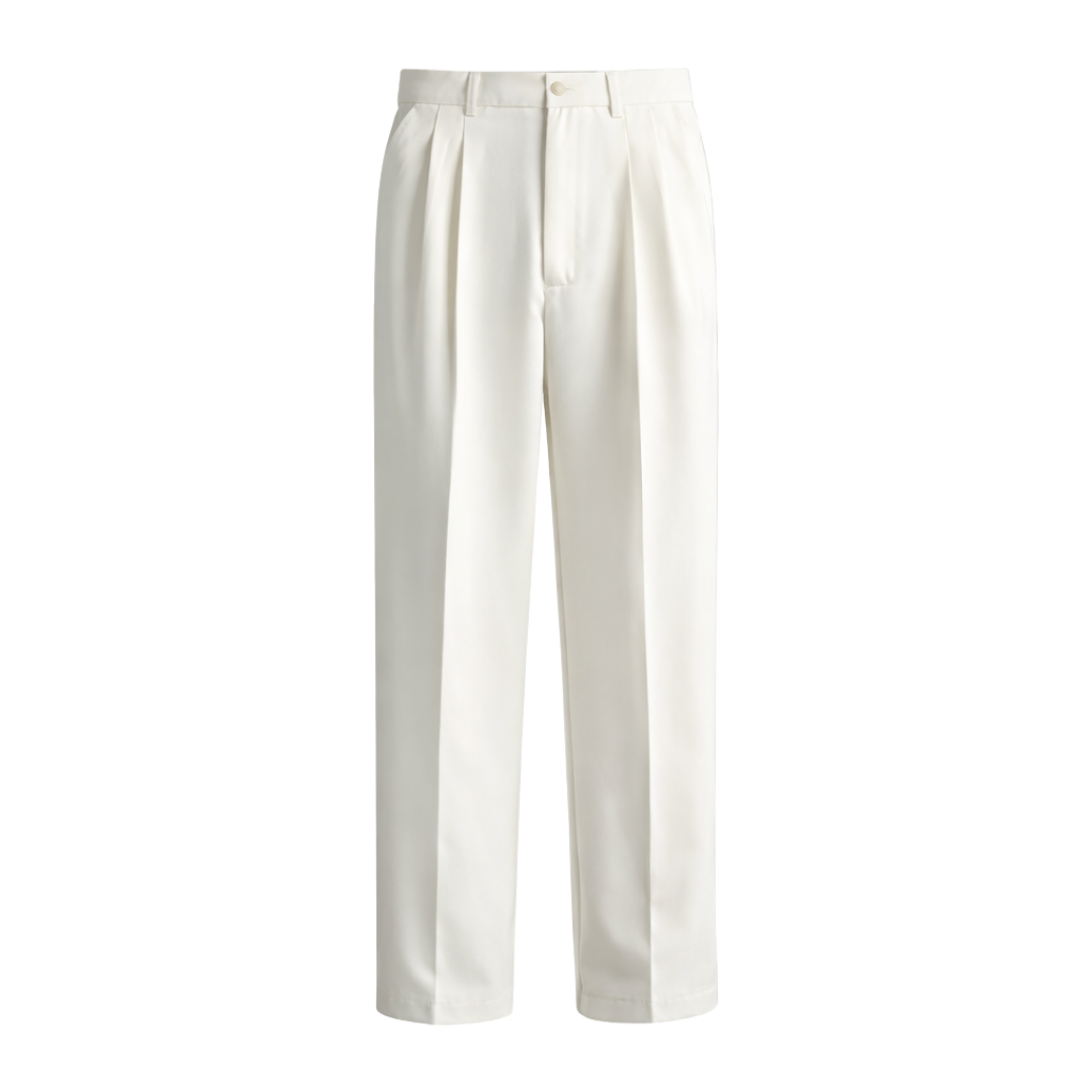 Tailored Straight-Leg Trousers White The Olace