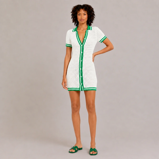 Crochet Knit Mini Dress