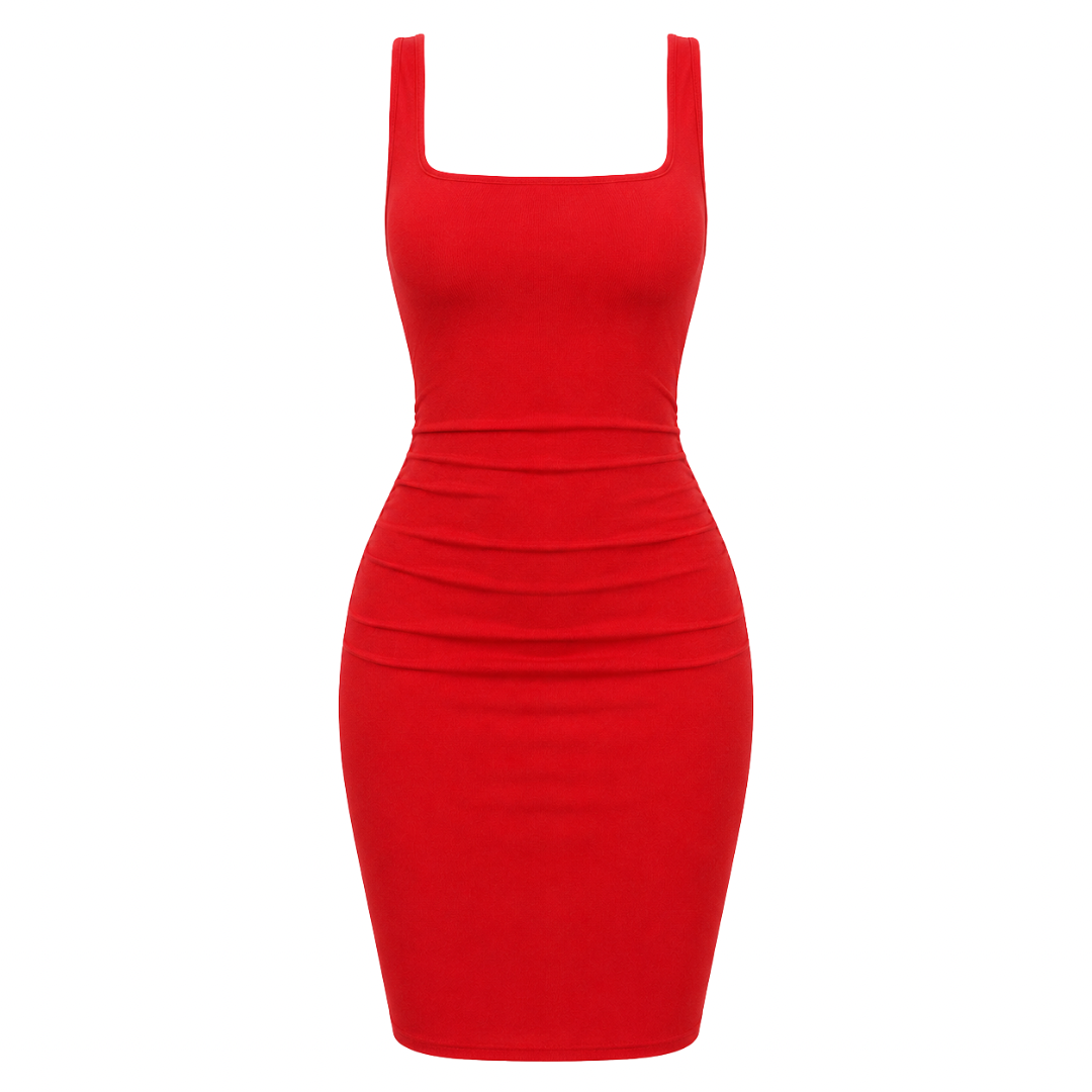 Square Neck Midi Dress
