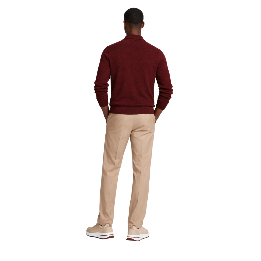 Knit Zip Up Cardigan Bordeaux The Olace