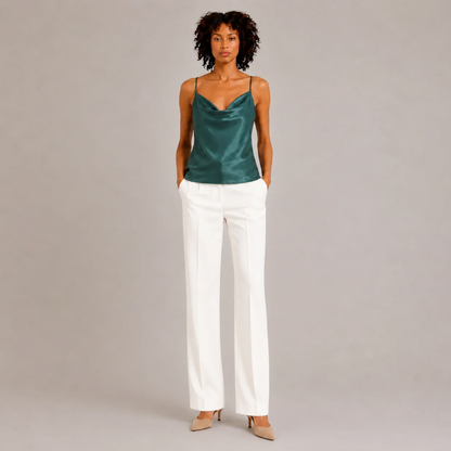 Satin Cowl Neck Top