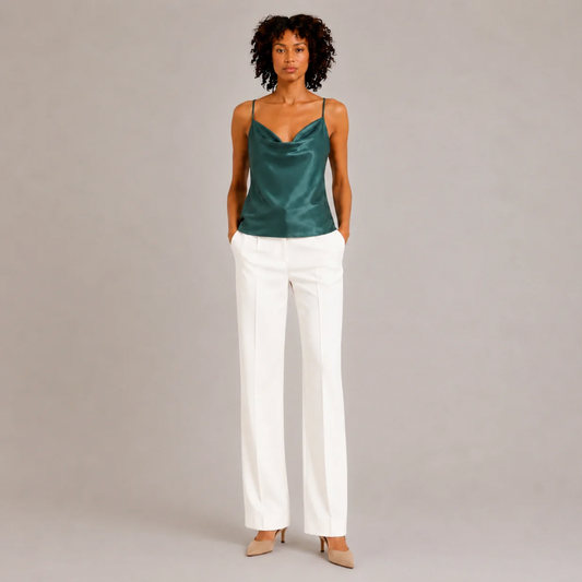 Satin Cowl Neck Top