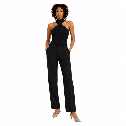 Twist-Front Knit Halter Top