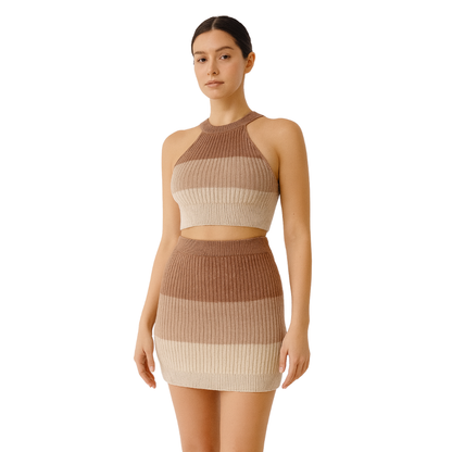 Gradient Knitted Two-Piece Set