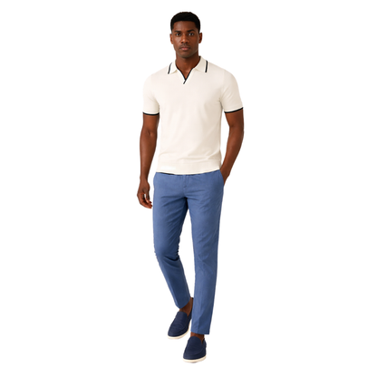 Contrast-Trim Knit Polo