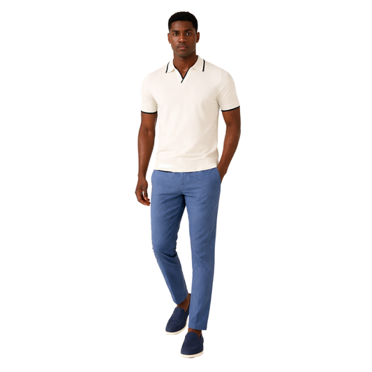 Contrast-Trim Knit Polo