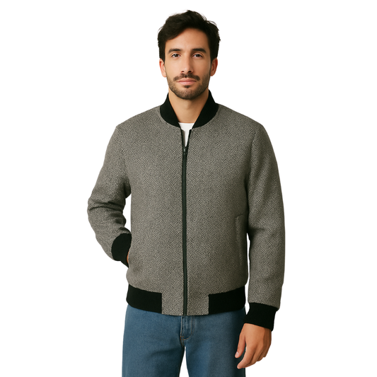 Textured Bomber Jacket