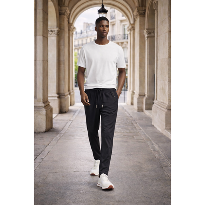 Men's Relaxed Fit Stretch Trousers Black 