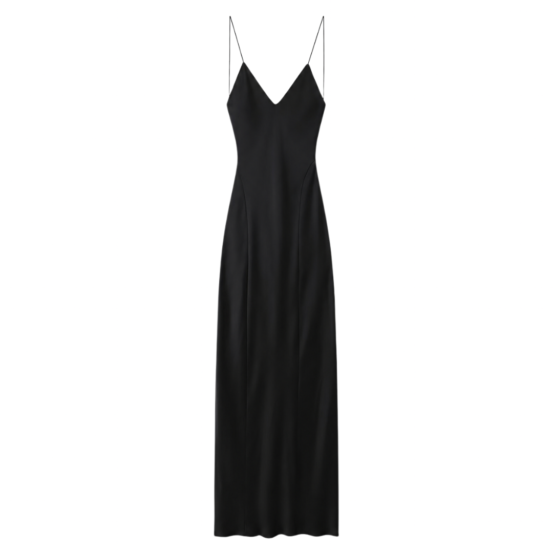 Satin Open Back Maxi Dress