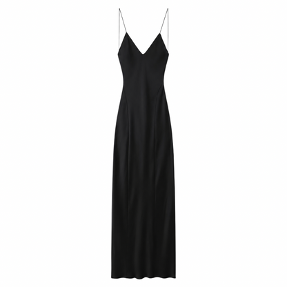 Satin Open Back Maxi Dress