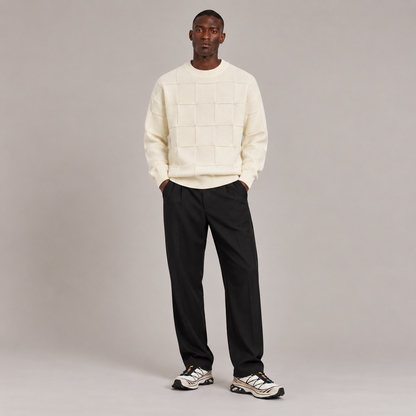 Basketweave Knit Sweater