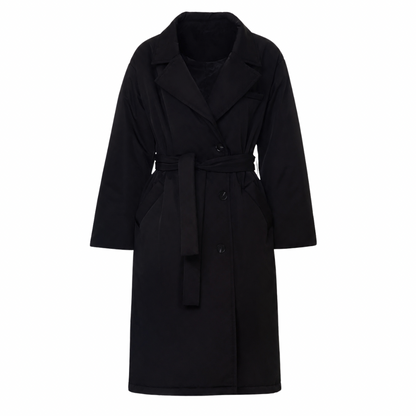 Padded Longline Coat With Belt