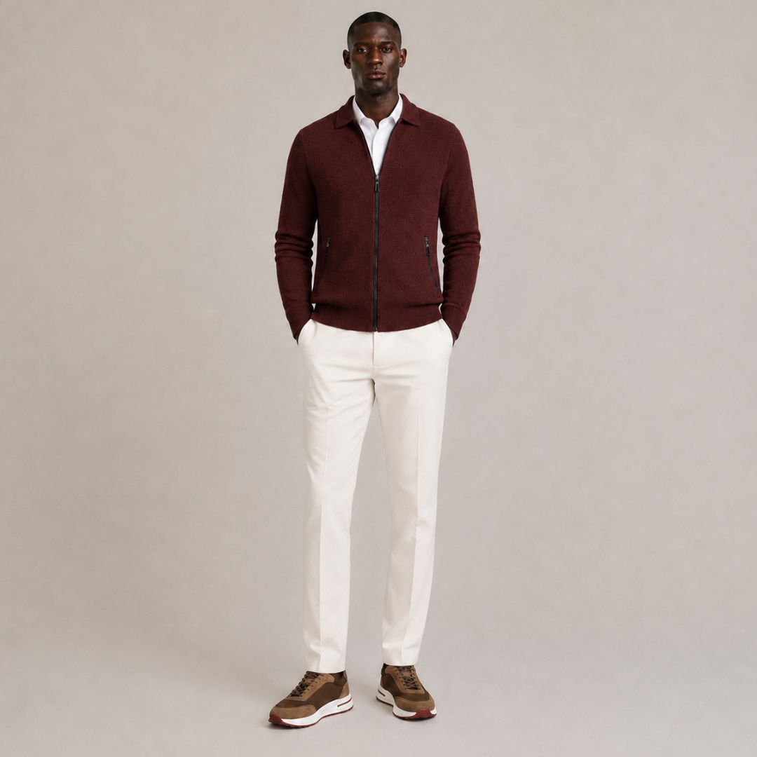 Knit Zip Up Cardigan