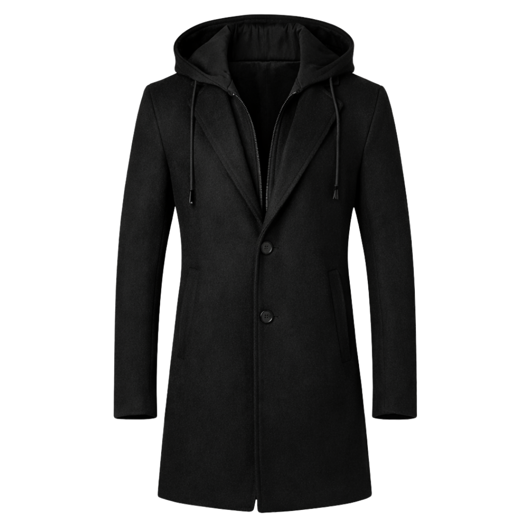 Wool Coat with Detachable Hood