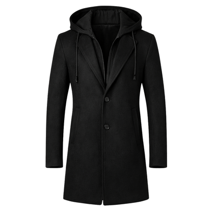 Wool Coat with Detachable Hood