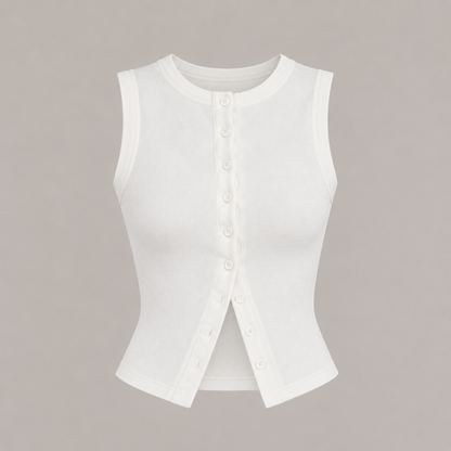 Buttoned Ribbed Vest