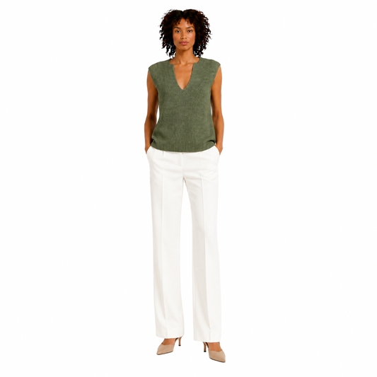 Knit V-Neck Sleeveless Top