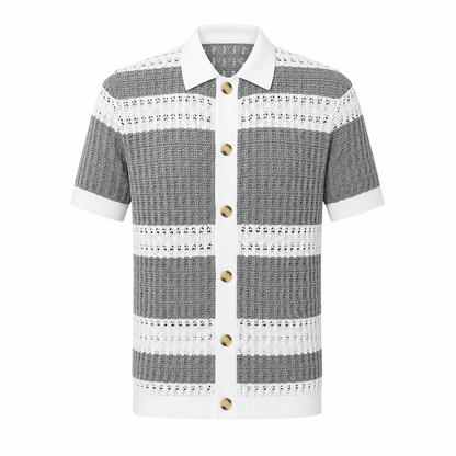 Striped Knitted Button Shirt