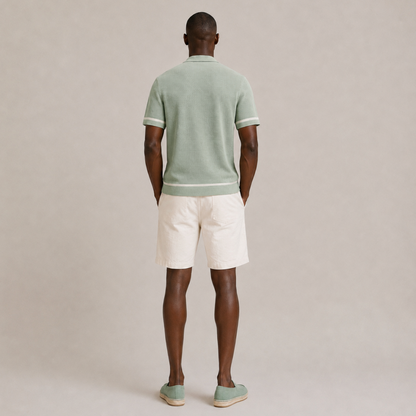 Buttoned Knit Polo