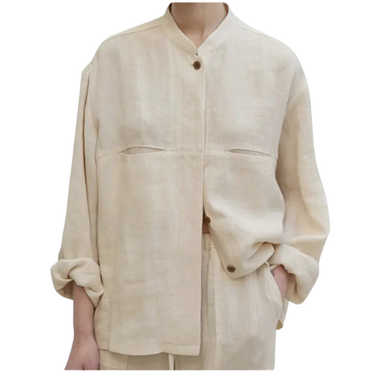 Linen Shirt With Pocket Detail