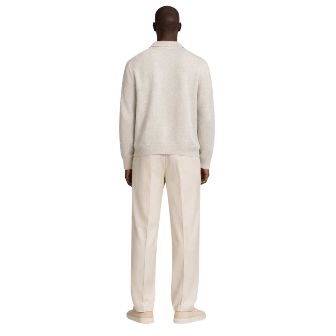 Wool Knit Polo Cardigan