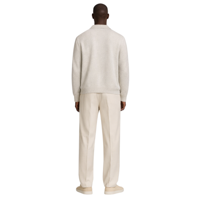 Wool Knit Polo Cardigan