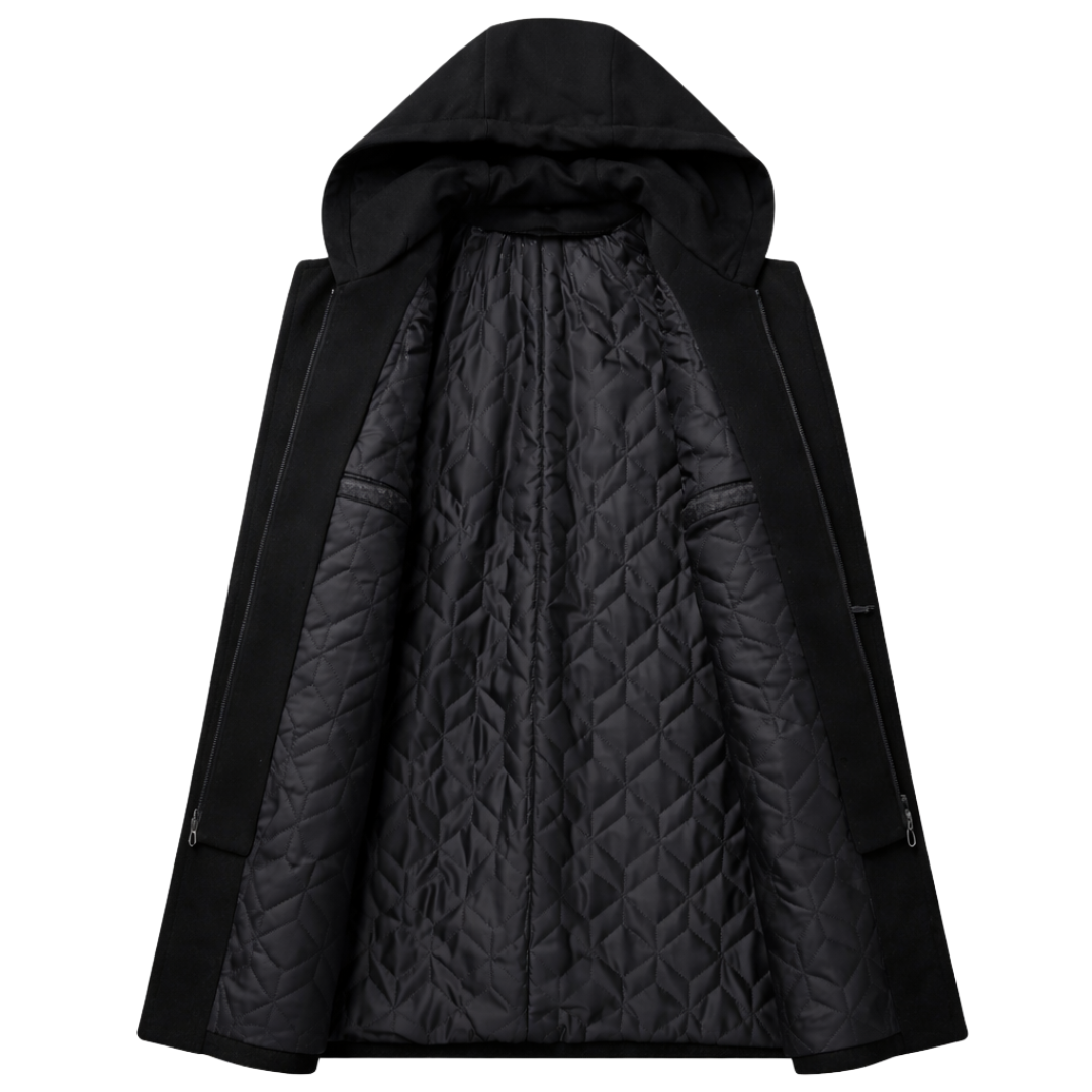 Wool Coat with Detachable Hood