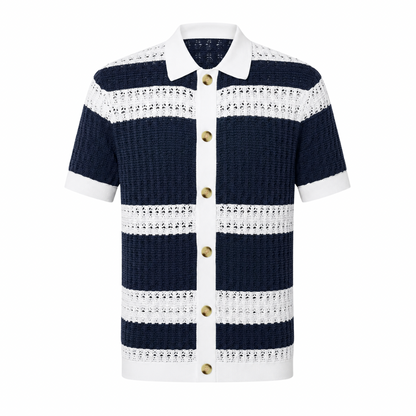Striped Knitted Button Shirt