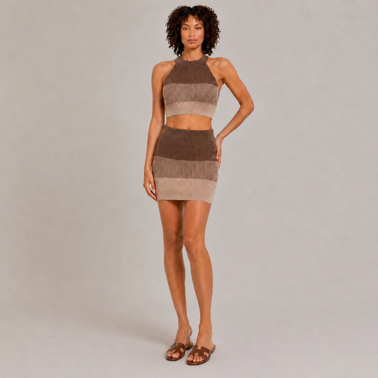 Gradient Knitted Two-Piece Set