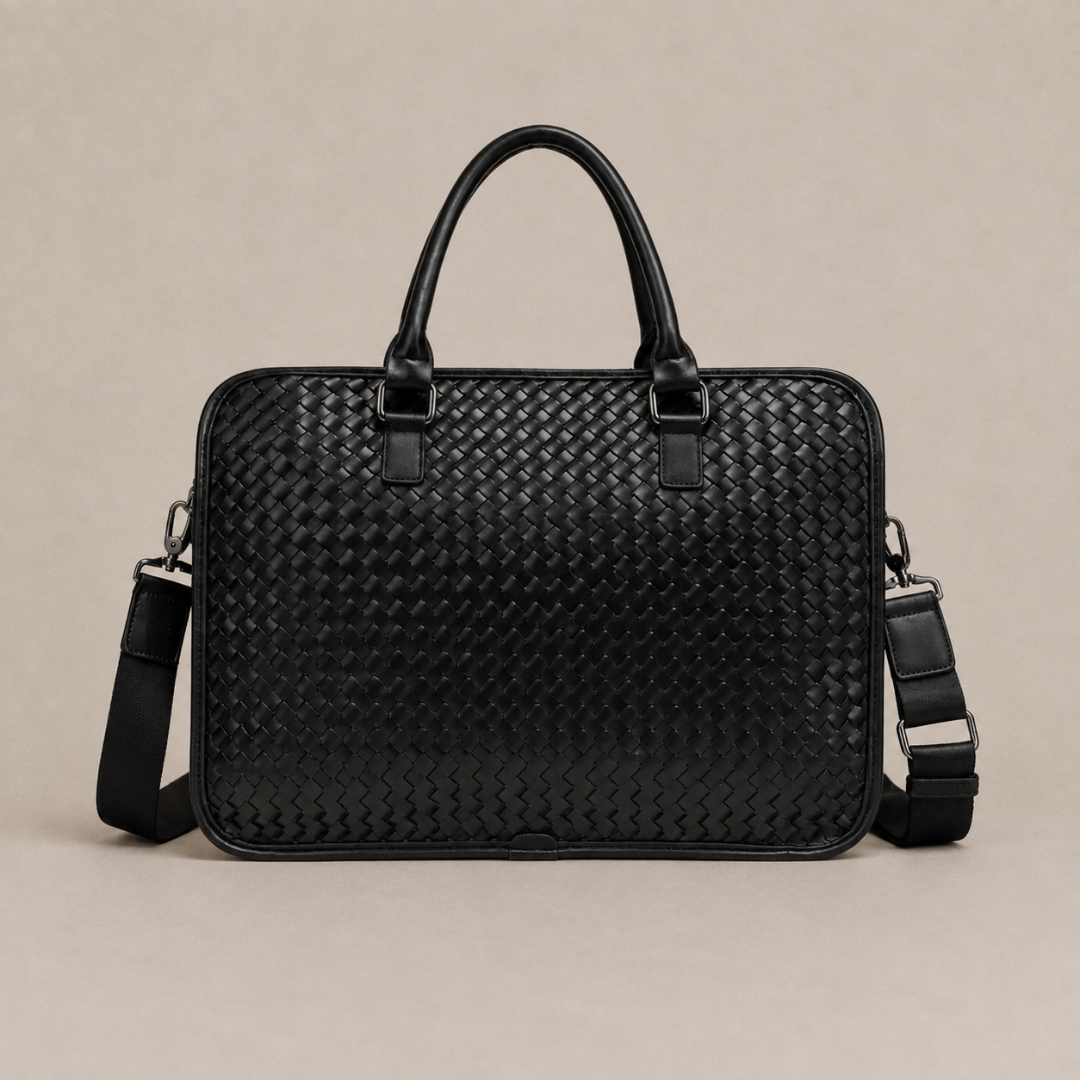 Woven Leather Briefcase