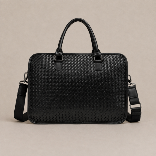 Woven Leather Briefcase