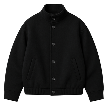 Wool-Blend Relaxed Bomber Jacket