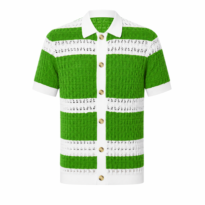 Striped Knitted Button Shirt