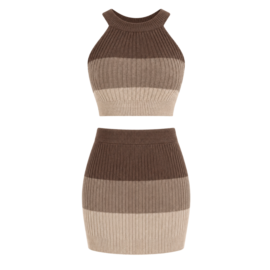 Gradient Knitted Two-Piece Set