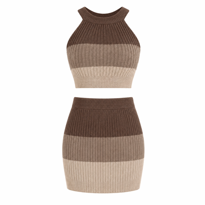 Gradient Knitted Two-Piece Set