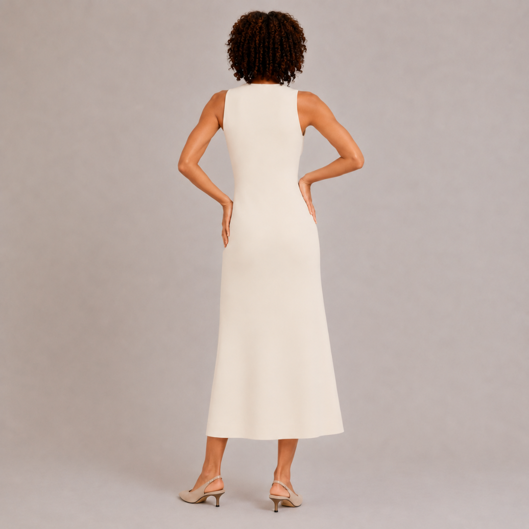 Button-Down Sleeveless Midi Dress