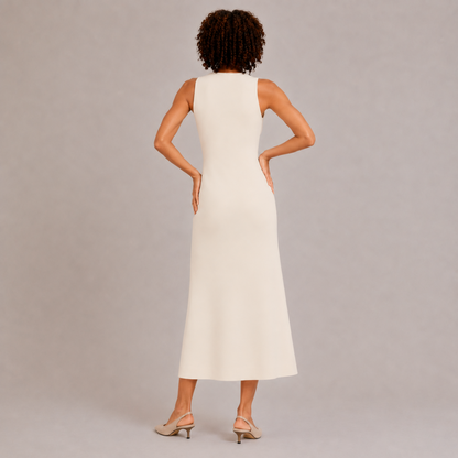 Button-Down Sleeveless Midi Dress