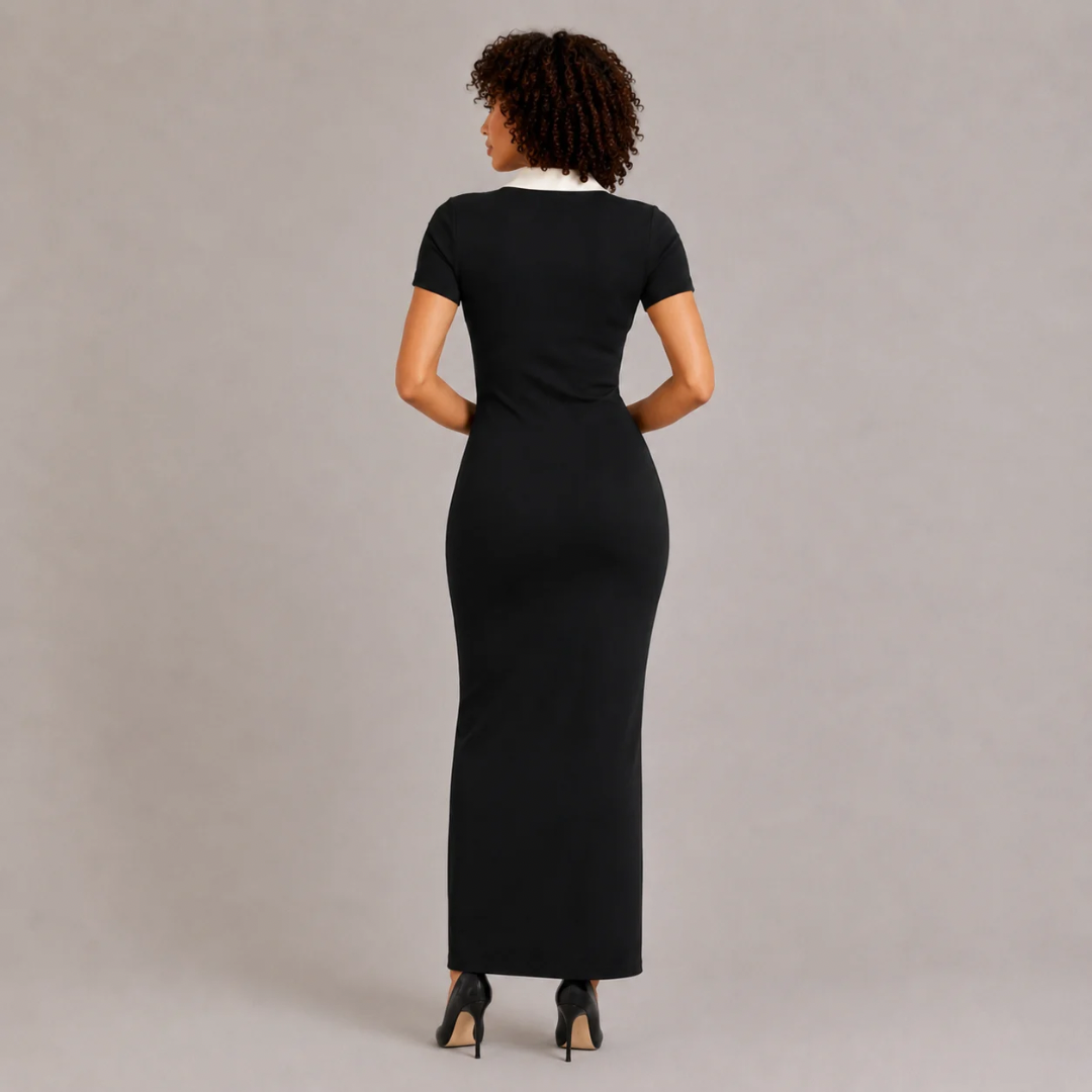Buttoned Knit Long Dress