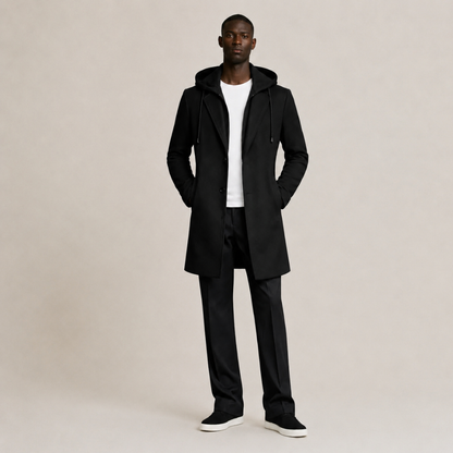 Wool Coat with Detachable Hood