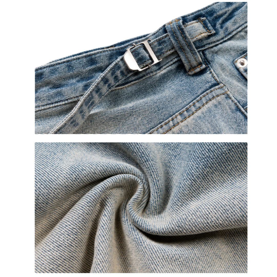 Loose Fit Denim Short