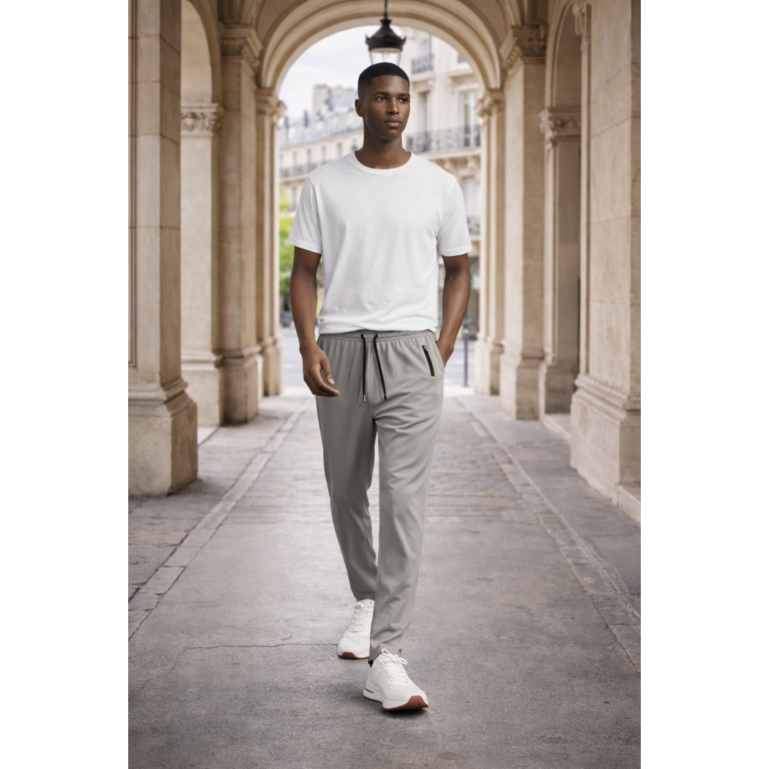 Men's Relaxed Fit Stretch Trousers Grey 