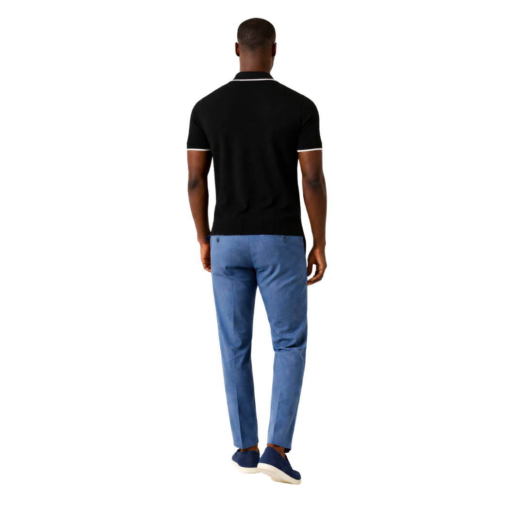 Contrast-Trim Knit Polo