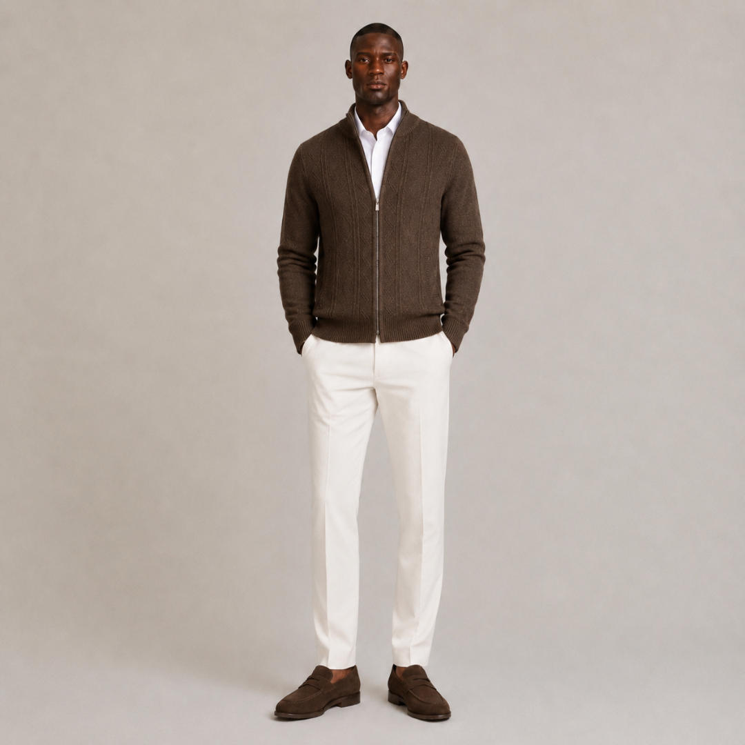 Knit Zip-Up Cardigan