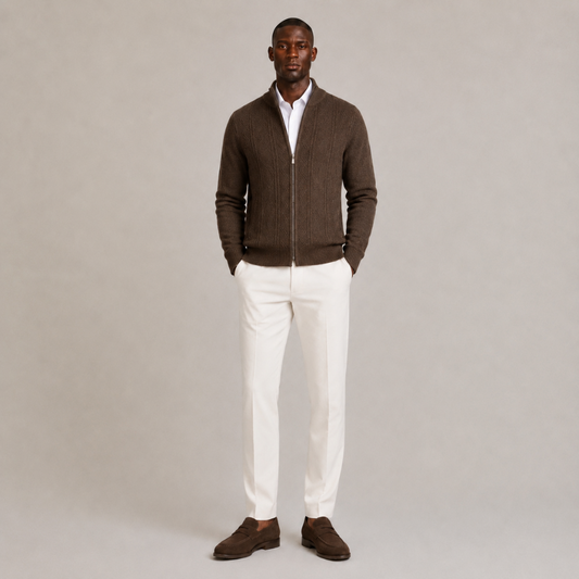 Knit Zip-Up Cardigan