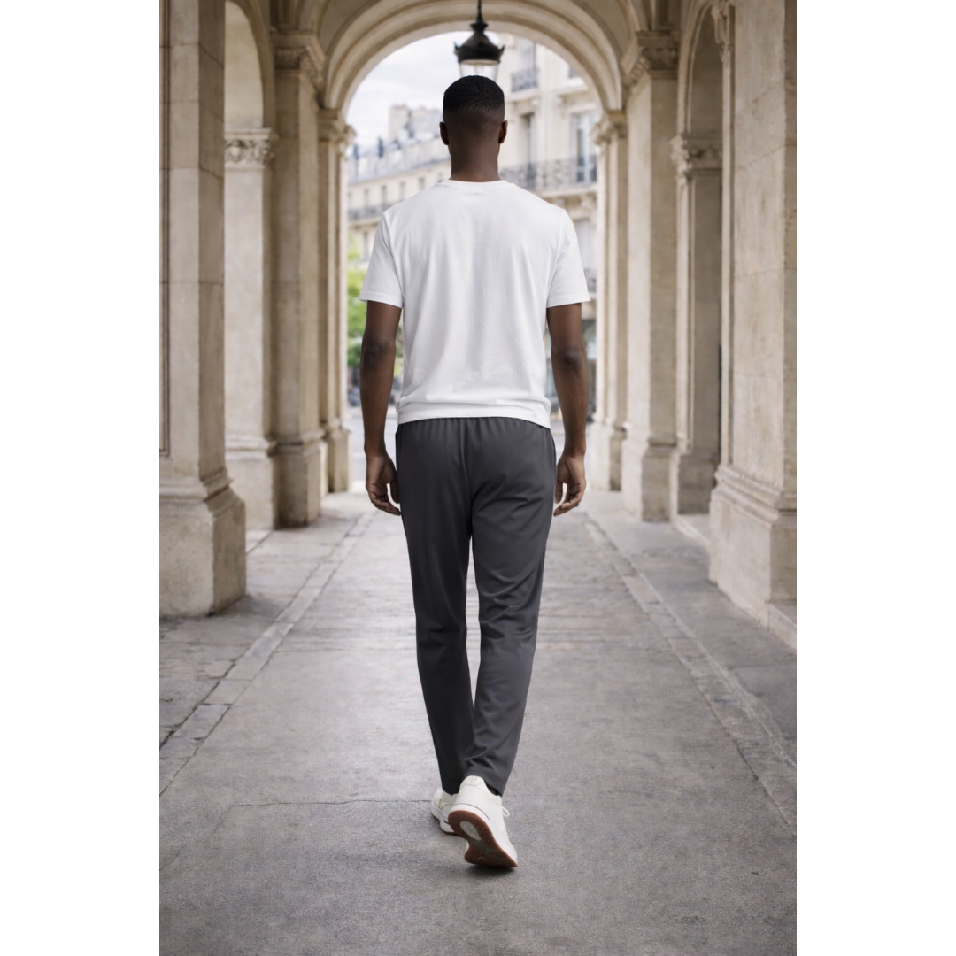 Men's Relaxed Fit Stretch Trousers Dark Grey 