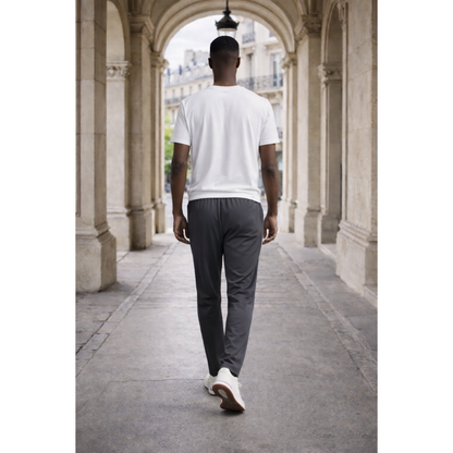 Men's Relaxed Fit Stretch Trousers Dark Grey 