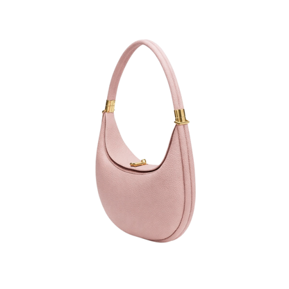 Structured Leather Crescent Shoulder Bag