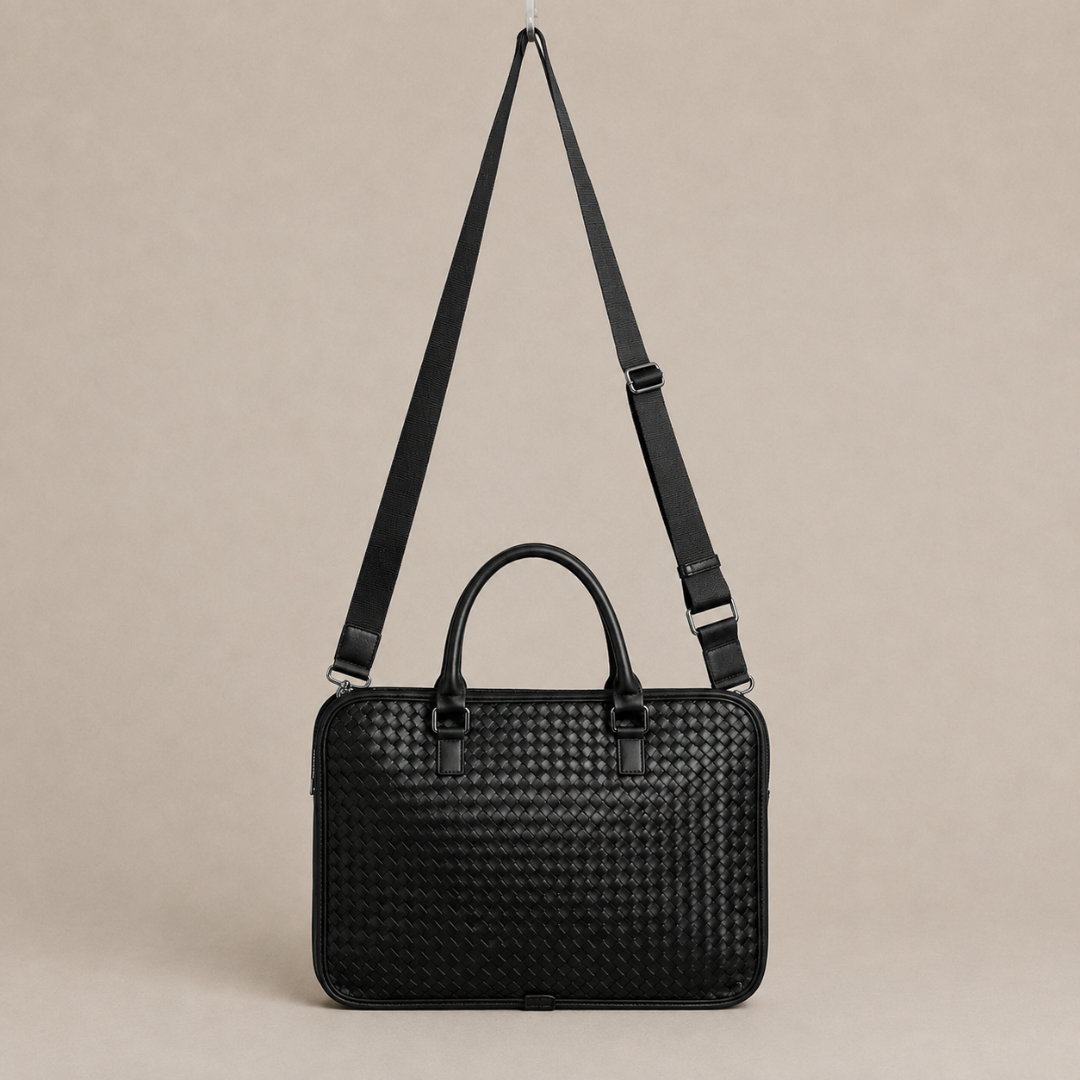 Woven Leather Briefcase