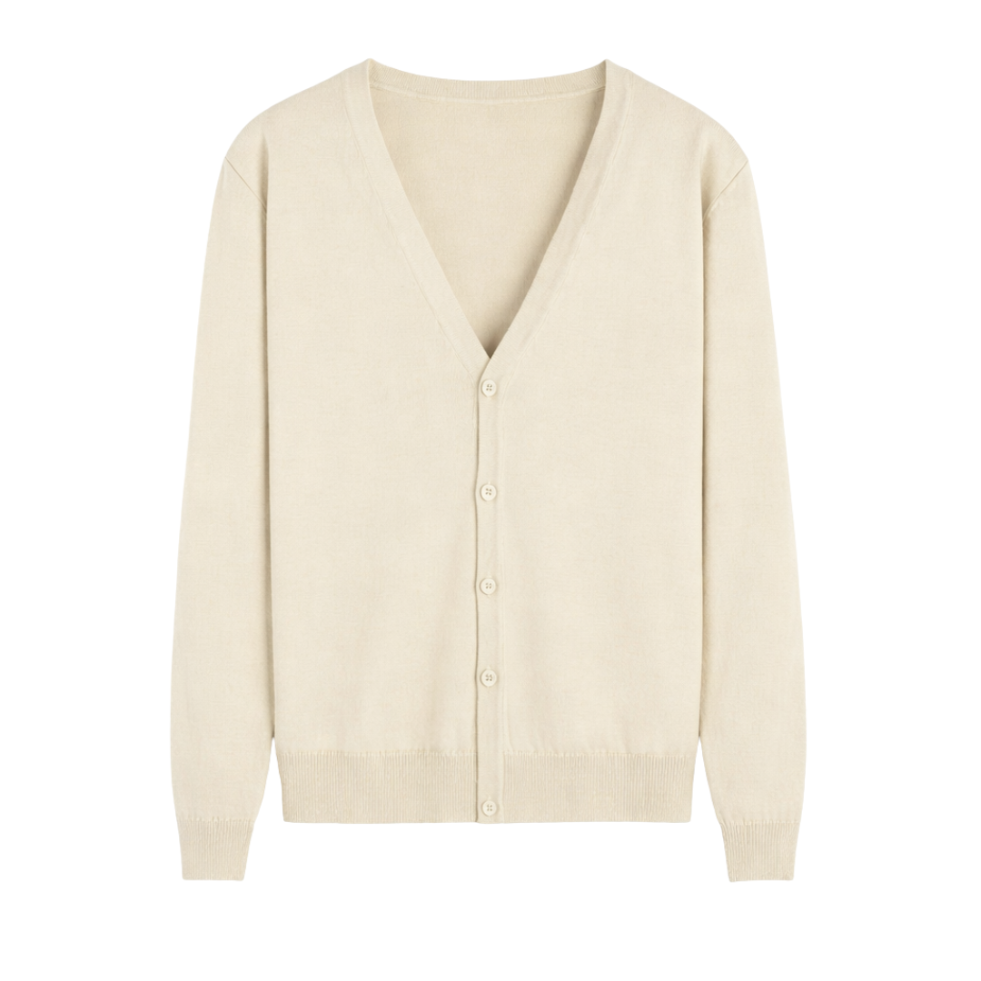 Knit Button Cardigan Off White The Olace